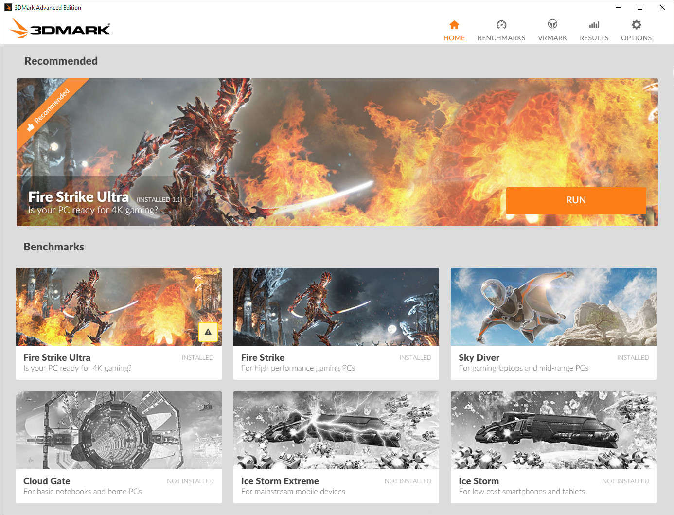 3DMark for Windows UI benchmarks