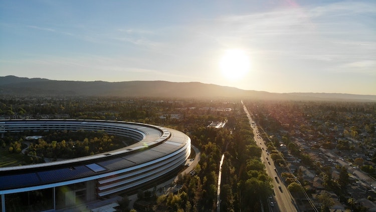 A view overlooking Apple Park in Cupertino, California