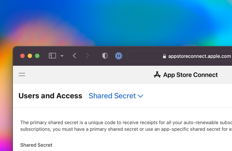 Generating an iOS app shared secret