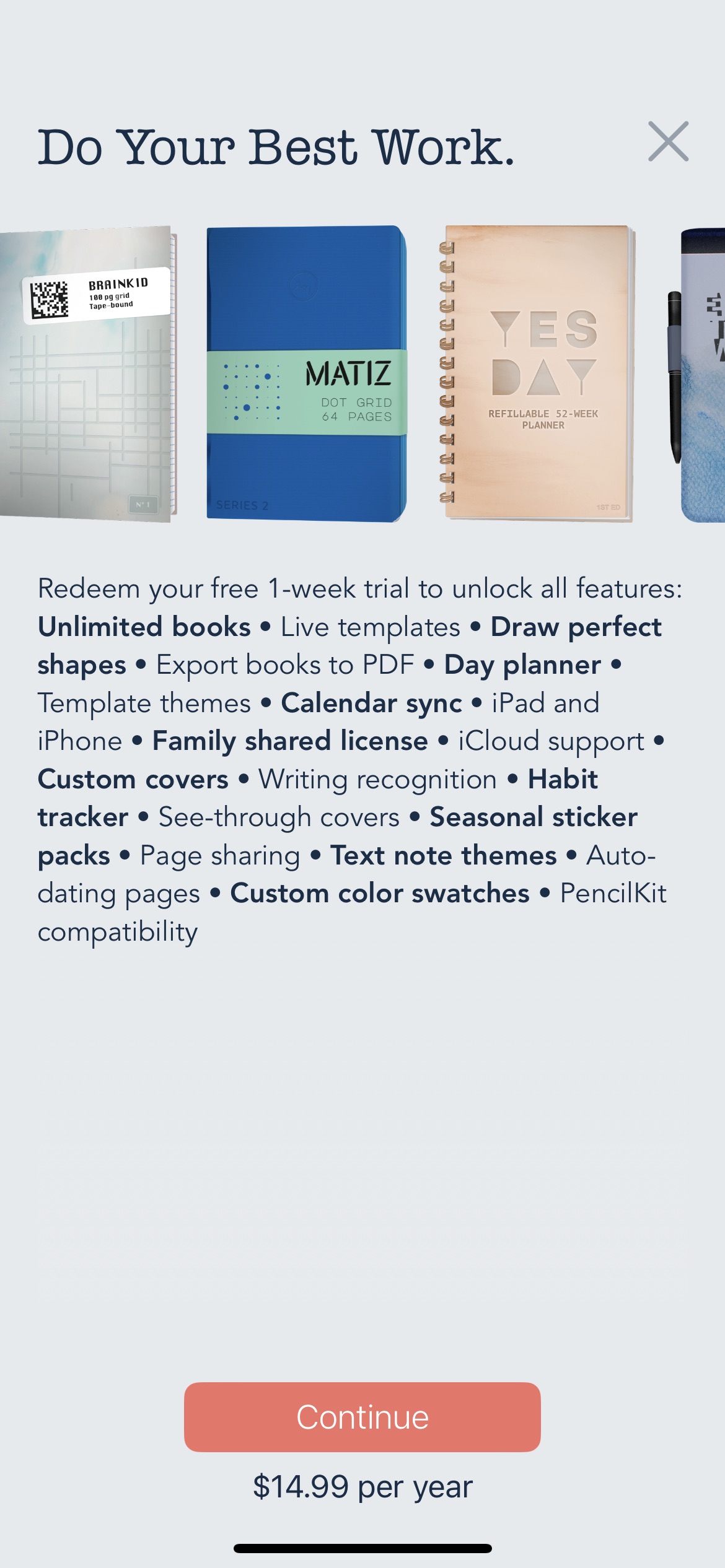 Penbook mobile app subscription paywall